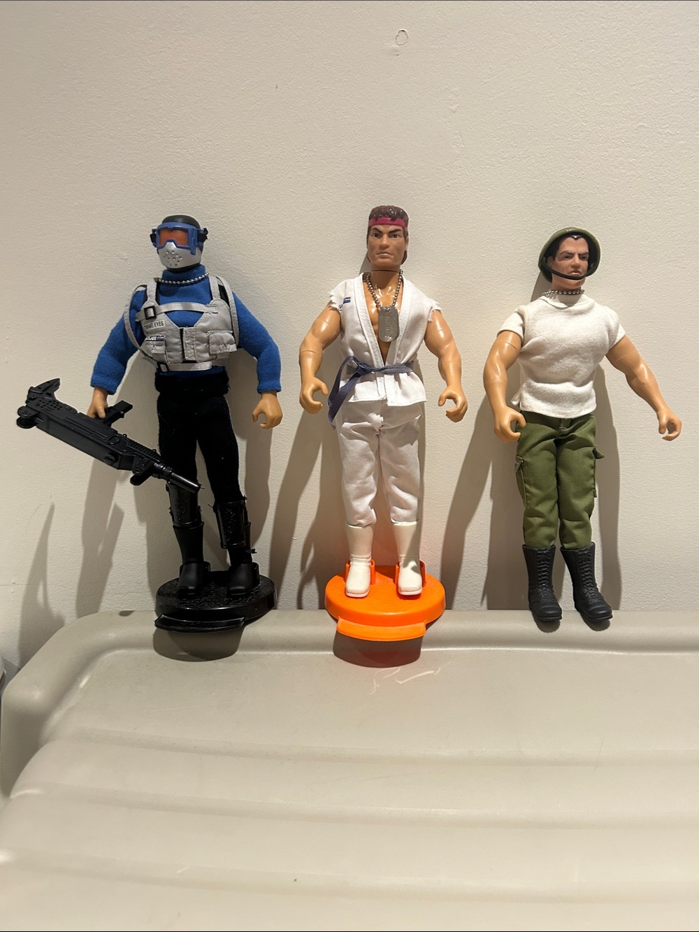 3-Piece Action Figure Set - Blue, White, Green
